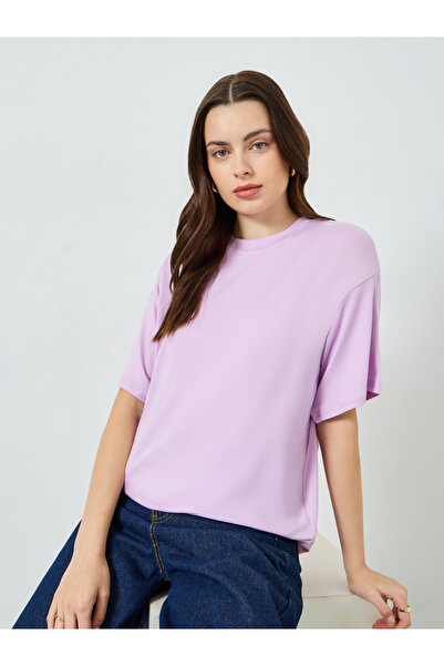 Styli Women Purple Oversized T-Shirt