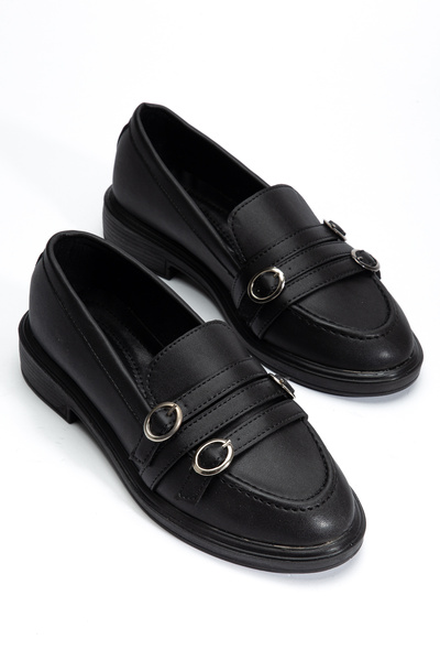 Entella Store Дамски мокасини с 3 катарами, черни, за всеки ден