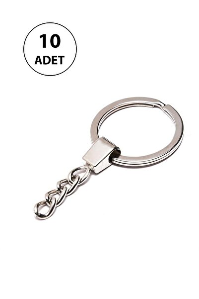 TESBİHKENTİ 10 Pieces of Steel Keychain Rings