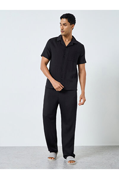 Styli Men Relaxed Fit Short Sleeve Shirt and Pyjama Set