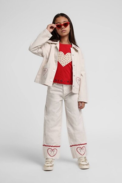 HAUSEkids Σετ 3 τεμαχίων Love Ribbon για παιδιά 5-14 ετών με παντελόνι-Latte