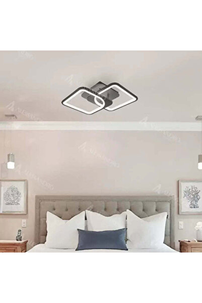 Alessandro DESIGN Lustra LED cu telecomanda ZOE 27W, 2 Patrate, lumina Rece/C...