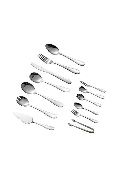 Malooki 70 Piece Cutlery Set for 12 People, Premium Stainless Steel – Silver ...