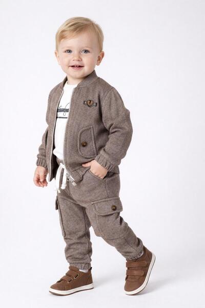 Nobrand Boys' 3-piece set with jacket, blouse and pants - everyday comfort
