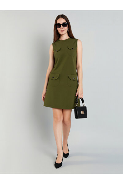 Mish By Styli Women Green Sleeveless Sheath Mini Dress