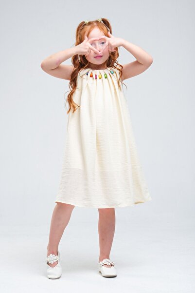 HAUSEkids 4-8 Years Old Seashell Sugar Girl's Dress-Latte