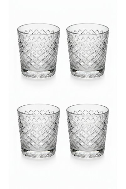 Ebruli hediyelik Whiskey Glass Set of 4, Cage Model, Luxury 1. Classroom Soft Drink Cup