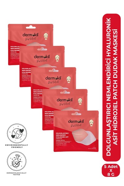 Dermokil Dolgunlaştırıcı Nemlendirici Hyaluronik Asit Hidrojel Patch Dudak Ma...