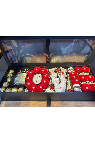 ciceksanat Sevgililer Günü Özel Hediye Kutusu – Çiçek, Çikolata & Peluş