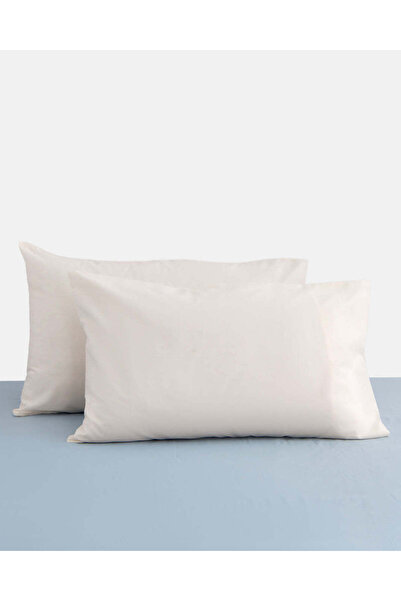 REDTAG Ivory Plain Cotton Pillowcase Set (2 Piece)