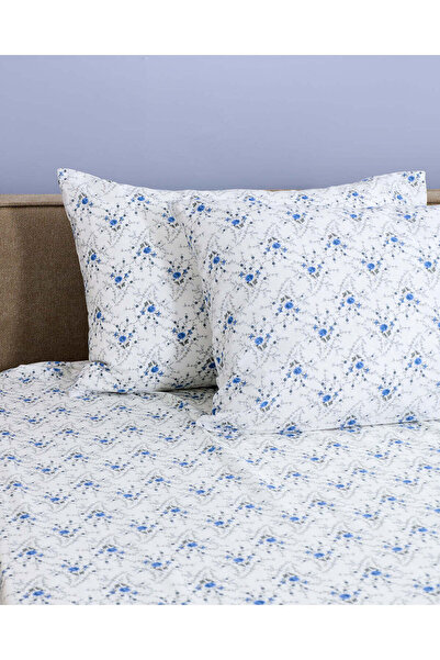 REDTAG White And Blue Floral Printed Pillowcase (2 Piece)