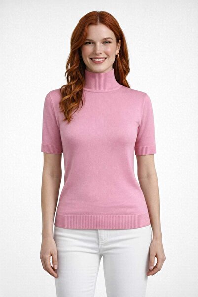 Neden Tekstil Turtleneck Ribbed Sleeveless Knitwear Blouse
