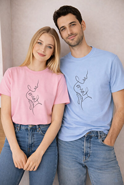LORVEX 14 February Valentine's Day Double Combination T-Shirt 2-Piece Price U...