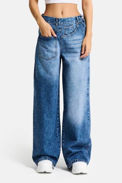 it's basic Women's Blue Color 4S6-4 Mega Baggy Fit Front and Back Detailed De...