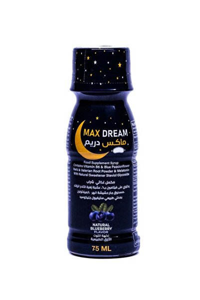 Max Dream مشروب نوم طبيعي - 75 مل - ميلاتونين 5 ملغ، فاليريان وفيتامين ب6 - ن...