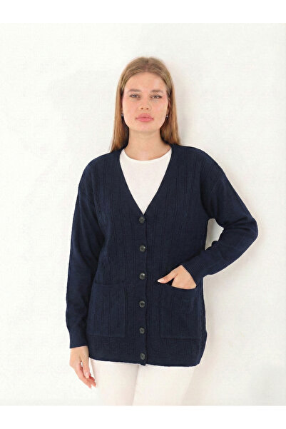 Lanze Mother's Buttoned Full Knit Knitwear Cardigan 04