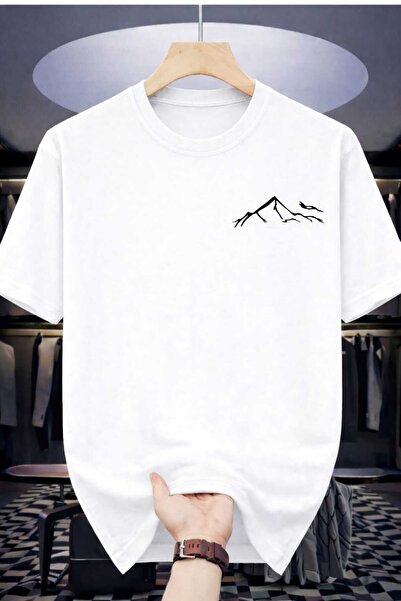 New Shine Mountain Printed White Tshirt