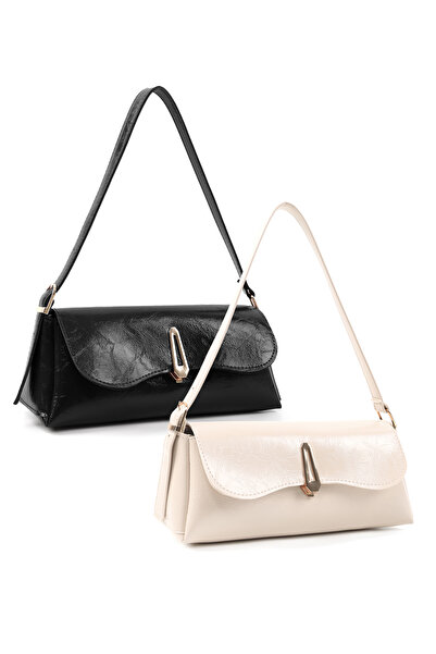 SHAKA Wrinkled Textured Black-Wrinkled Textured Cream Shk305 Set Faux Leather...