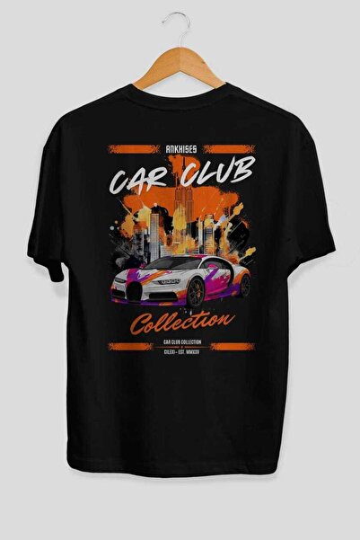 Ankhises Μπλουζάκι Car Club Series 18 με στάμπα στο πίσω μέρος, μαύρο, oversi...