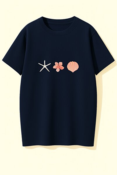 PALPİTO تي شيرت نسائي كبير الحجم مطبوع عليه نجم البحر