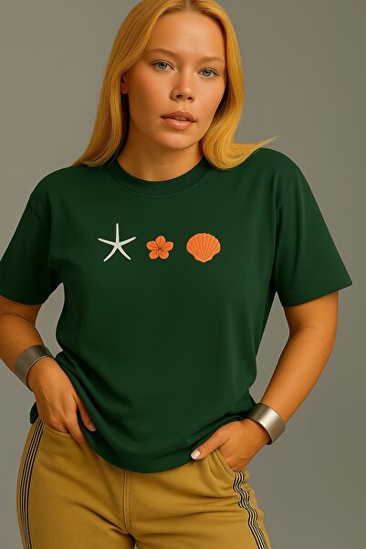 WESTİMO تي شيرت نسائي كبير الحجم مطبوع عليه نجم البحر