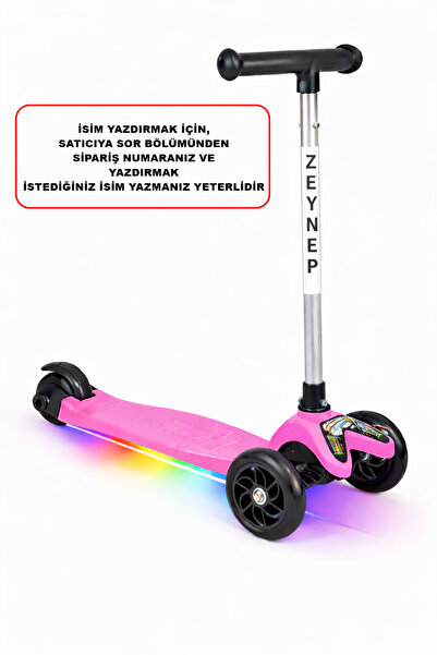 Tois Neo İsme Özel Işıklı Scooter 3 Tekerlekli Yükseklik Ayarlı Çocuk Scooterı