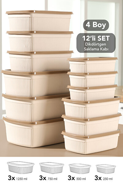 Meleni Home مجموعة من مخطط حاويات تخزين مستطيلة - حاوية طعام مناسبة للميكرووي...