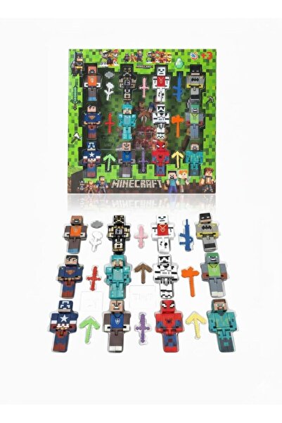 Tıfıl Toys Minecraft 12 Karakter 10 Aksesuar 22 Parça Çocuk Figür Oyun Seti
