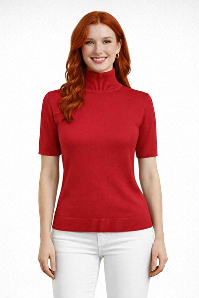 Neden Tekstil Half Fisherman Short Sleeve Knitwear Blouse