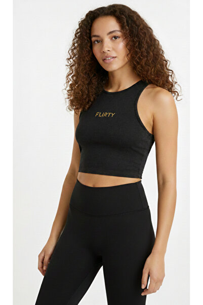 TWINTICKS Black Women's Yoga Pilates Set – Gold Printed Sports Top and Leggin...