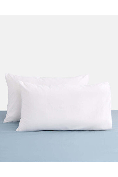 REDTAG White Plain Cotton Pillowcase Set (2 Piece)