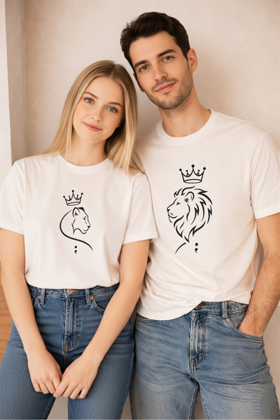 LORVEX Valentine's Day February 14 Double Combination Tshirt 2-Piece Price Un...