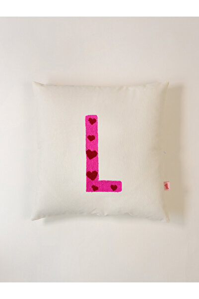 Galia Tasarım Valentine's Day Special Letter L Heart Decorative Pillowcase