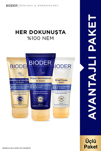 Bioder Yaşlanma, Kırışıklık ve Leke Karşıtı + Yoğun Nemlendirici + El ve Tırn...