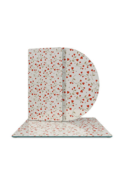 Decovetro Glass Presentation Serving Plate 3-Piece Mixed Set Love Series Smal...