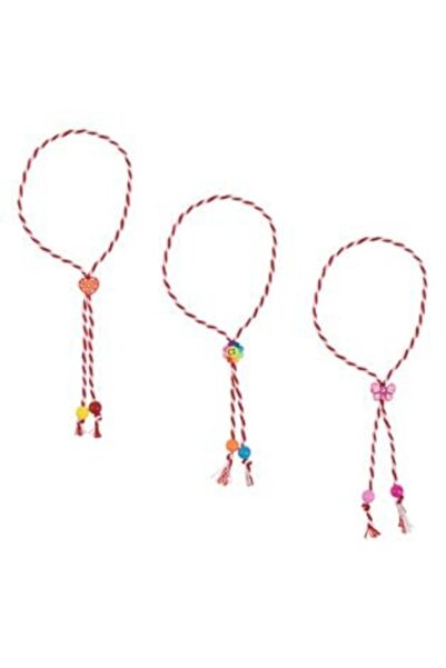 OEM Bracelets Martisor with Heart Butterfly Fimo Flowers - 3 pcs