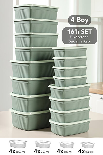 Meleni Home Set de cu dungi recipiente de depozitare dreptunghiulare - Recipi...