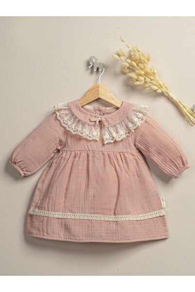 Lumbi Baby Muslin Fabric Long Sleeve Baby Girl Lady Dress