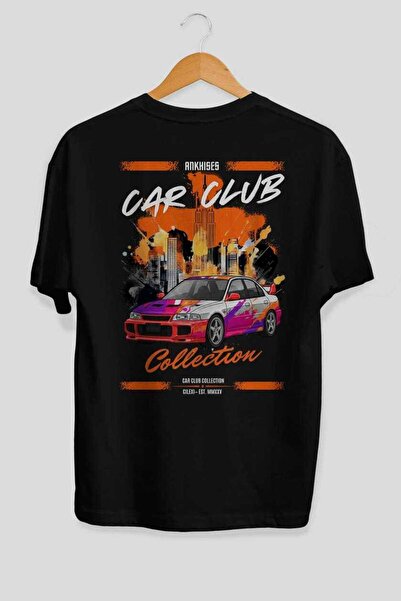 Ankhises Μπλουζάκι Car Club Series 29 με στάμπα στο πίσω μέρος, μαύρο, oversi...