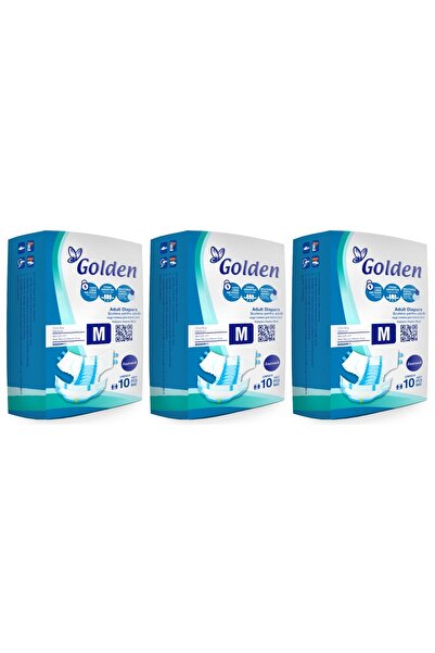 Golden SET 3 PIECES - Adult Incontinence Briefs (Medium 85x125 cm) - Pack of 10