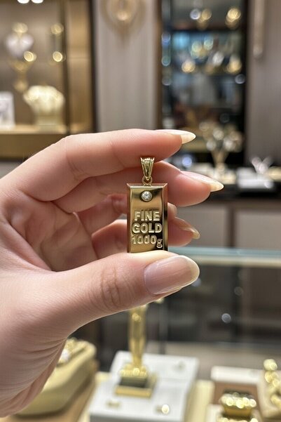 UKBA GOLD 14 Ayar Altın Külçe Kolye Ucu (L)