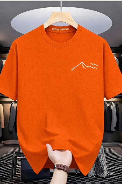 New Shine Mountain Printed Orange Tshirt