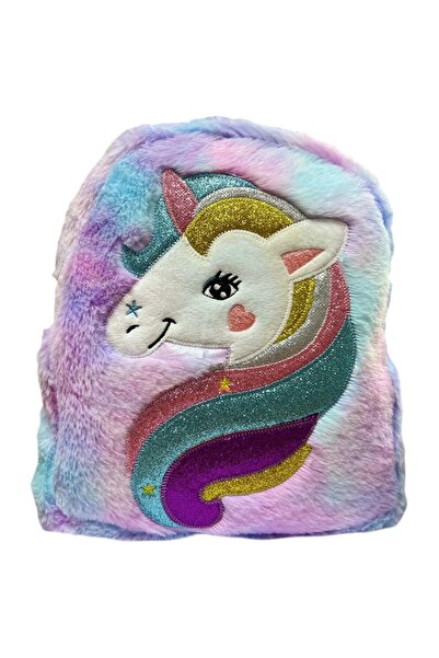 MİLKYADATOYS Peluş Unicorn Sırt Çantası ve Kol Çantası Kız Çocuklar İçin Hedi...