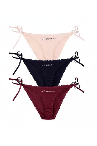 MELİBRA 3-Piece Written Ribbon Bikini