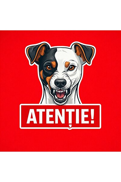 OEM Warning sign banner Attention Dog Parson Russell Terrier 30x30cm