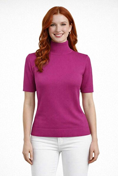 Neden Tekstil Half Fisherman Short Sleeve Knitwear Blouse