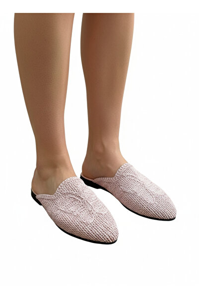 asyaline Butterfly Patterned Knitted Daily Slippers