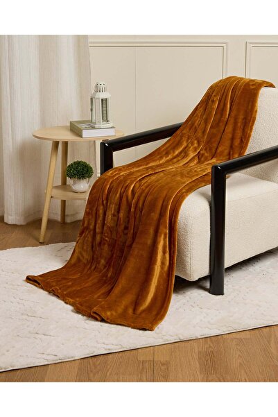 REDTAG Brown Flannel Blanket (Double Size)
