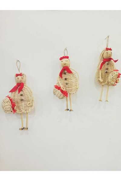 rattan Kırmızı Kız Duvar Süsü