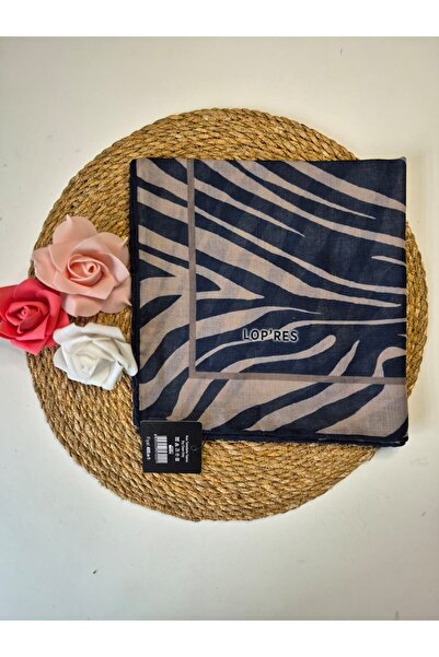 LOPRES EŞARP Mavi Serisi Zebra Desen Pamuk Eşarp